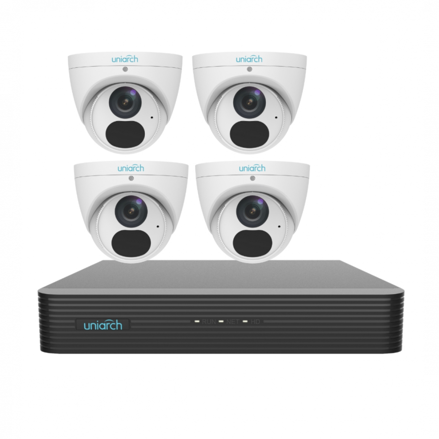 UNIARCH 4CH KIT WITH 4 X 4MP STARLIGHT TURRET & 1TB (IN A KIT BOX)